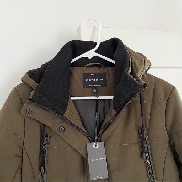 Lucky Brand Green Quilted Hooded Parka Coat NWT - Picture 8 of 11